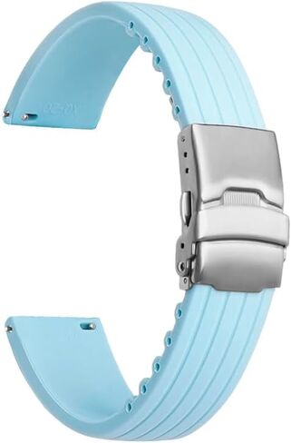 أحزمة ساعة من مطاط السيليكون للغواصين الرياضيين من Strapseeker - أحزمة ساعة سريعة التحرير - 20 مم، 22 مم - مشبك فراشة قابل للنشر - أحزمة ساعة بديلة للرجال والنساء in Kuwait