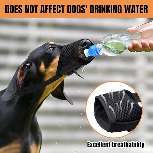 Lxnoap Black Quick Muzzle for Small Dogs Mouth Cover Adjustable Drinkable Comfortable Breathable for Biting Barking Chewing Size S in Saudi Arabia