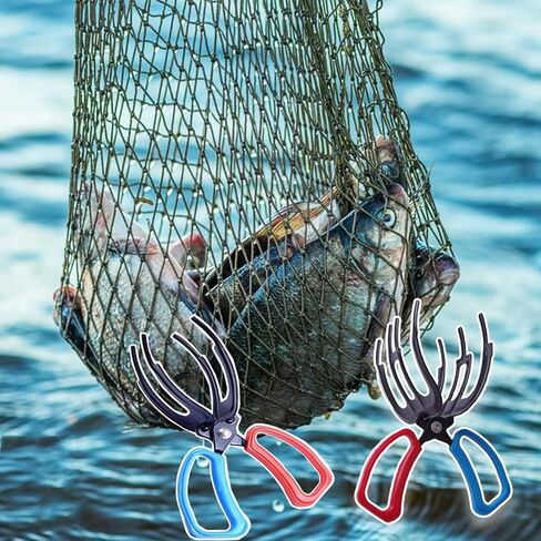 2 Packs Upgrade 2/3 Claw Fish Gripper, Metal Fishing Pliers Gripper Catch Fish Control Clamp, Three Teeth Fishing Pliers Control Forceps Fishing Accessories for Most Freshwater Fish Grip Tackle Holder in Saudi Arabia