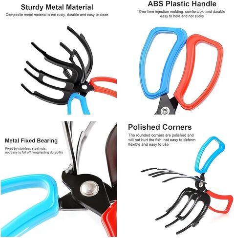 2 Packs Upgrade 2/3 Claw Fish Gripper, Metal Fishing Pliers Gripper Catch Fish Control Clamp, Three Teeth Fishing Pliers Control Forceps Fishing Accessories for Most Freshwater Fish Grip Tackle Holder in Saudi Arabia