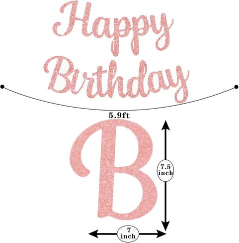 Accevo Black Happy Birthday Sign 10 Feet Pre-Strung Glitter Black Happy Birthday Banner NO DIY Happy Birthday Banner for Kids & Adults Birthday Party Decorations Happy Birthday Garland in Saudi Arabia