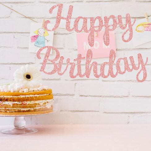 Accevo Black Happy Birthday Sign 10 Feet Pre-Strung Glitter Black Happy Birthday Banner NO DIY Happy Birthday Banner for Kids & Adults Birthday Party Decorations Happy Birthday Garland in Saudi Arabia