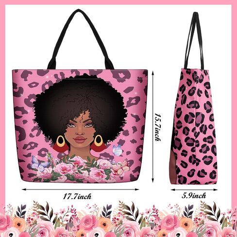 4 Pack African American Tote Bags for Women Large Shoulder Bag Black Girl Satchel Handbags Work Travel Beach in Saudi Arabia