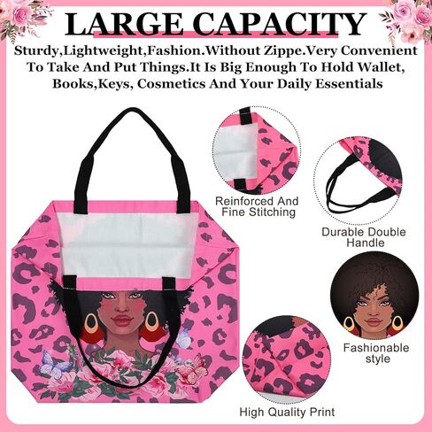 4 Pack African American Tote Bags for Women Large Shoulder Bag Black Girl Satchel Handbags Work Travel Beach in Saudi Arabia