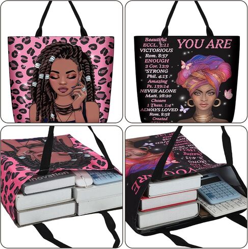 4 Pack African American Tote Bags for Women Large Shoulder Bag Black Girl Satchel Handbags Work Travel Beach in Saudi Arabia