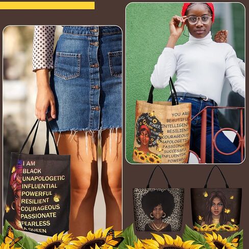 4 Pack African American Tote Bags for Women Large Shoulder Bag Black Girl Satchel Handbags Work Travel Beach in Saudi Arabia