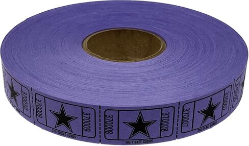 The Ticket Gurus-roll of 2000 Purple Star Tickets Single Roll Consecutively Numbered Raffle Tickets in Saudi Arabia