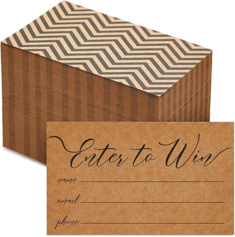 Juvale 200 Pack Enter to Win Cards 3.5x2, Kraft Paper Entry Form Raffle Tickets for Contests, Auctions, Drawings in Saudi Arabia