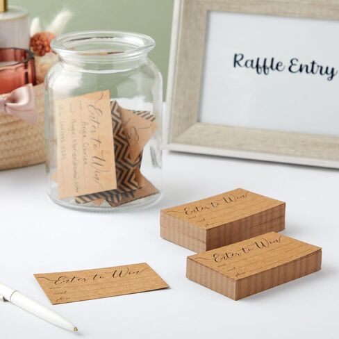 Juvale 200 Pack Enter to Win Cards 3.5x2, Kraft Paper Entry Form Raffle Tickets for Contests, Auctions, Drawings in Saudi Arabia