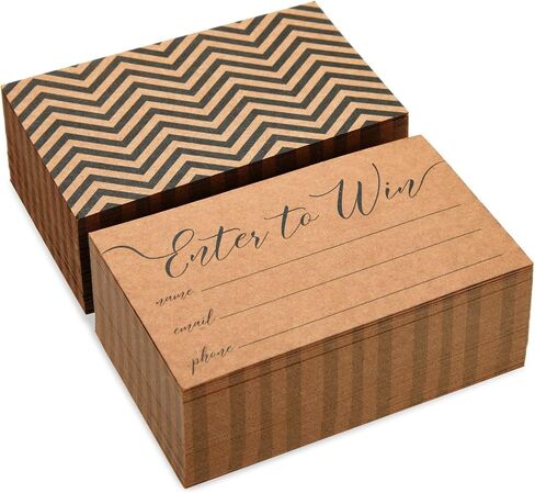 Juvale 200 Pack Enter to Win Cards 3.5x2, Kraft Paper Entry Form Raffle Tickets for Contests, Auctions, Drawings in Saudi Arabia
