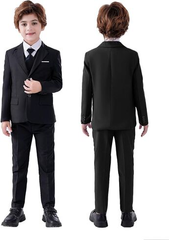 Boys' Suits Slim Fit 5 Pieces, Boys Formal Suit Set, Slim Fit Boy Suit, Wedding Suit Ring Bearer Suits, Boy Suits in Kuwait