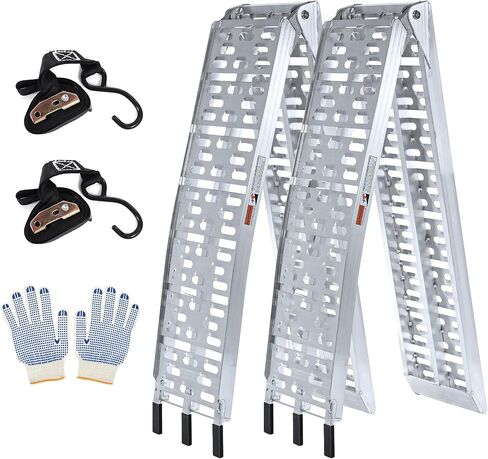 Sefzone 7.5' ATV Folding Truck Ramps, 1500lb. Capacity Loading Ramps for Pickup Trucks, Aluminum Ramps for Dirt Bike, UTV and Motorcycles, Truck Bed Ramp with 2 Load Straps & 2 Gloves, 2 Pcs in Saudi Arabia