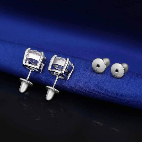 Safety Earring Backs for Studs, Silver Screw on Earring Backings Replacement - 2-Pairs, No Poke for Threaded Post 0.032" in Saudi Arabia
