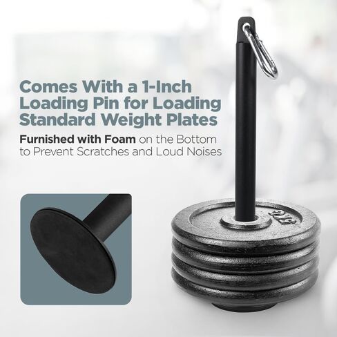 مجموعة حبل Logest Tricep مع دبوس تحميل 2 بوصة - مرفق كابل حبل بطول 27 بوصة - دبوس تحميل هيكل فولاذي صلب أقصى سعة للوزن 225 رطل - دبوس تحميل لألواح الوزن in Kuwait