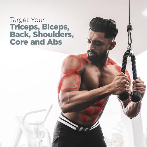 مجموعة حبل Logest Tricep مع دبوس تحميل 2 بوصة - مرفق كابل حبل بطول 27 بوصة - دبوس تحميل هيكل فولاذي صلب أقصى سعة للوزن 225 رطل - دبوس تحميل لألواح الوزن in Kuwait