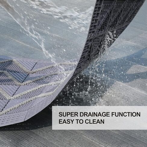 AGHITG حصائر مطاطية خارجية مع تصريف، حصيرة تصريف مطاطية، حصائر خارجية للباب الخلفي، مقاومة للماء، حصائر مطاطية متشابكة، حصائر سجادة سهلة التنظيف للدخول، الفناء، حمام السباحة، تجميع DIY، 47 بوصة × 29 بوصة in Kuwait