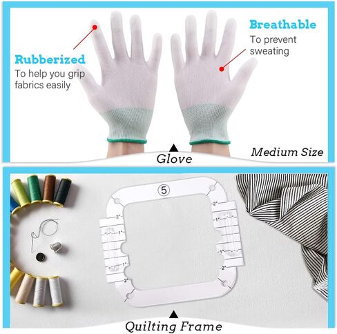 قوالب خياطة اللحف 19 في 1 من PXRJE - مساطر اللحف، قالب حركة حر، إطار، قفازات، ملصقات، لآلة الخياطة المنزلية in Kuwait