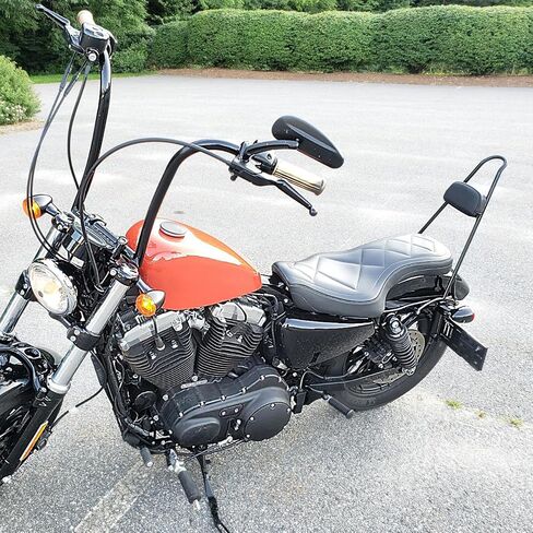 Mofun Passenger Backrest Sissy bar & Luggage Rack Detachable Compatible with 2004-2023 Harley Sportster XL 883 1200,Black in Saudi Arabia