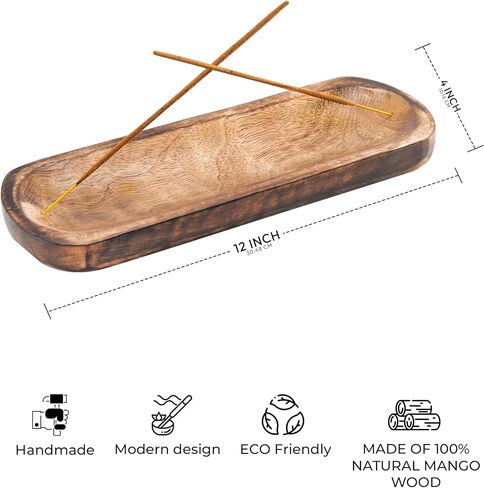 YATSKIA Elegant Handcrafted Wooden Incense Stick Holder - Durable, Ash Catcher Design for Home & Office, Relaxing Aromatherapy Experience. in Kuwait