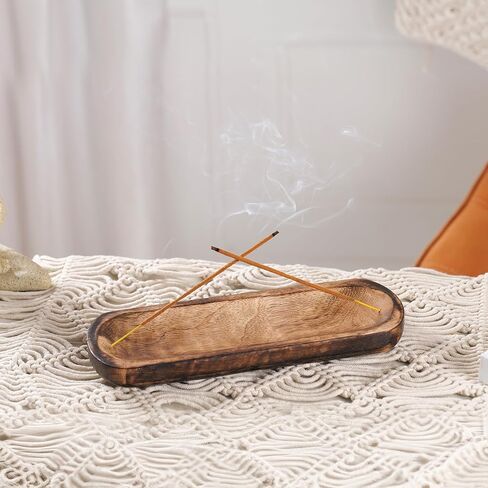 YATSKIA Elegant Handcrafted Wooden Incense Stick Holder - Durable, Ash Catcher Design for Home & Office, Relaxing Aromatherapy Experience. in Kuwait