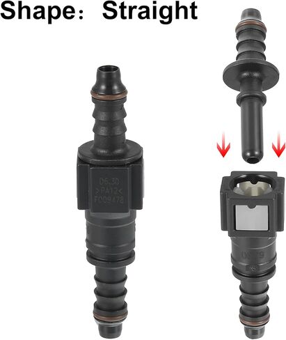 X AUTOHAUX 1/4 6.3mm SAE to 5/16 8mm Straight Fuel Line Hose Quick Release Connector Disconnect Hose Nylon 2PCS in Saudi Arabia