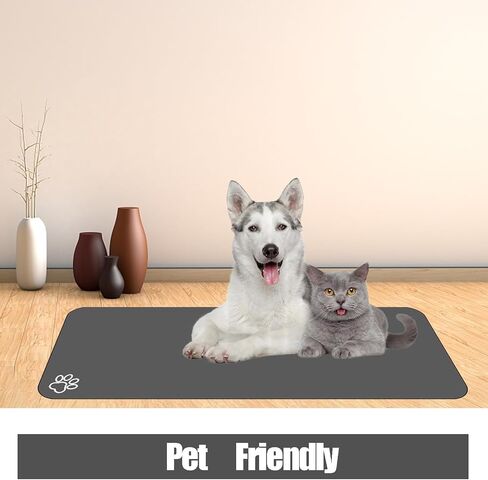 Large Pet Feeding Mat, 39.3"x15.7" Absorbent Quick Dry Dog Mat for Food and Water Bowl, No Stains Easy Clean Dog Water Dispenser Mat, Dog Accessories, Pet Supplies Mat, Dog Bowl Mat for Messy Drinkers in Saudi Arabia