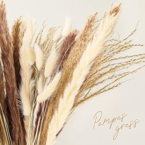 JOHOUSE Dried Pampas Grass Decor, 60PCS Boho Home Decor, Dried Flowers for Home, Wedding, Rustic Party, Baby Shower Decorations in Saudi Arabia