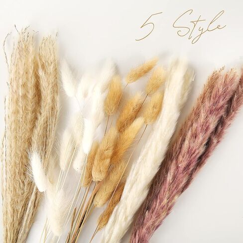 JOHOUSE Dried Pampas Grass Decor, 60PCS Boho Home Decor, Dried Flowers for Home, Wedding, Rustic Party, Baby Shower Decorations in Saudi Arabia