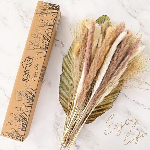 JOHOUSE Dried Pampas Grass Decor, 60PCS Boho Home Decor, Dried Flowers for Home, Wedding, Rustic Party, Baby Shower Decorations in Saudi Arabia