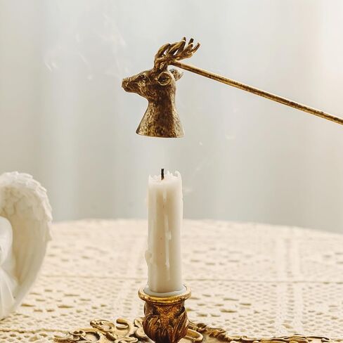 NIKKY HOME Candle Snuffer, Deer Decorative Candle Extinguisher Candlesnuffer with Long Handle Candle Snuffers Wick Snuffer Candle Accessory Farmhouse Decor Candle Accessories Gift in Kuwait