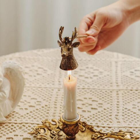 NIKKY HOME Candle Snuffer, Deer Decorative Candle Extinguisher Candlesnuffer with Long Handle Candle Snuffers Wick Snuffer Candle Accessory Farmhouse Decor Candle Accessories Gift in Kuwait