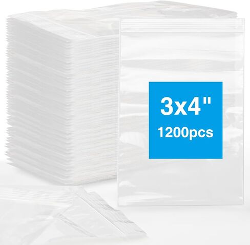 1200pcs 1.5" x 1.5" 2 Mil Clear Plastic Zip Bags, Bulk Jewelry Bag, Poly Bags with Resealable Zip Top Lock for Pills, Meds, Jewelry, Travel, Storage, Packaging, Shipping in Saudi Arabia