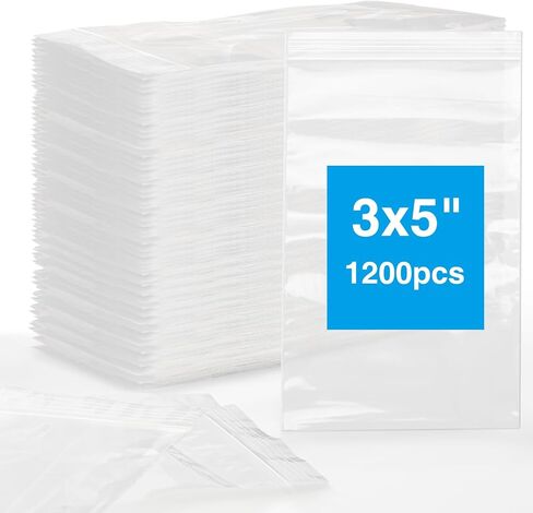 1200pcs 1.5" x 1.5" 2 Mil Clear Plastic Zip Bags, Bulk Jewelry Bag, Poly Bags with Resealable Zip Top Lock for Pills, Meds, Jewelry, Travel, Storage, Packaging, Shipping in Saudi Arabia