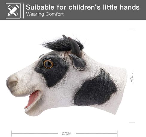Yolococa Cow Hand Puppet Realistic Latex Soft Animal Toy Storytelling Role Play Party Supplies for Kids in Saudi Arabia
