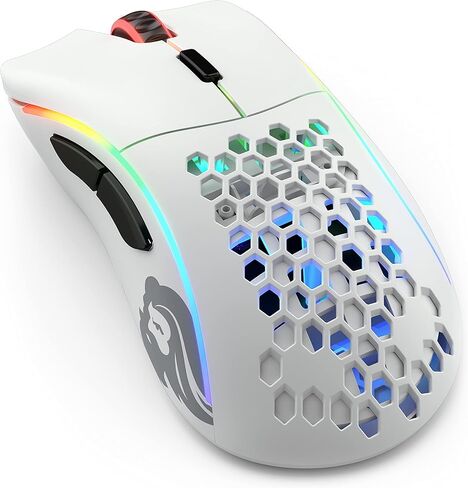Glorious Gaming - Model D 2 Wireless Ergonomic Mouse, Superlight 66g, up to 210 hr Battery Life, 26K Optical Sensor, 6 Programmable Buttons, 80 Million Clicks, FPS, MMO, MOBA, Battle Royale (White) in Saudi Arabia