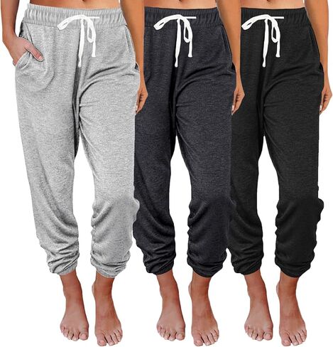 3 Packs Womens Sweatpants Baggy Comfy Lounge Pants Yoga Joggers Workout Pajamas Clothes Casual Fall Fashion 2024 in Saudi Arabia