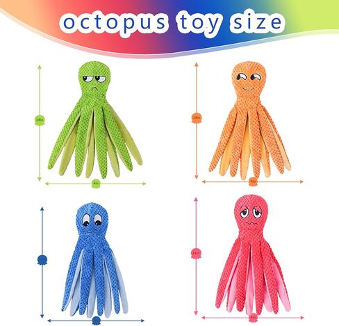 Dog Toys Octopus Interactive Dog Toy Puzzle Dog Toys with Hidden Food,No Stuffing Squeaky Dog Toy,Crinkle Dog Toy Dog Chew Toy for Small, Medium and Large Dogs,4 Pack in Saudi Arabia