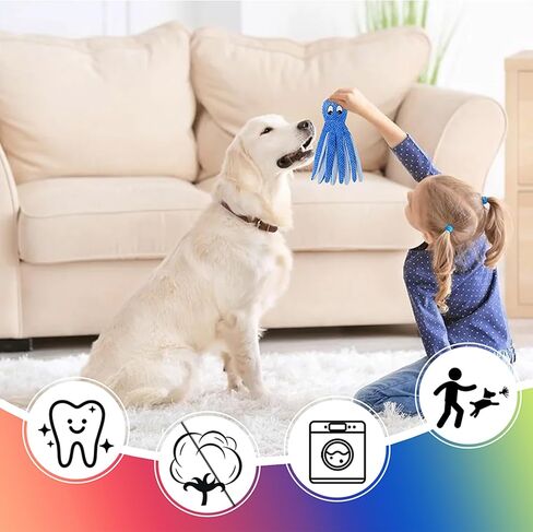 Dog Toys Octopus Interactive Dog Toy Puzzle Dog Toys with Hidden Food,No Stuffing Squeaky Dog Toy,Crinkle Dog Toy Dog Chew Toy for Small, Medium and Large Dogs,4 Pack in Saudi Arabia
