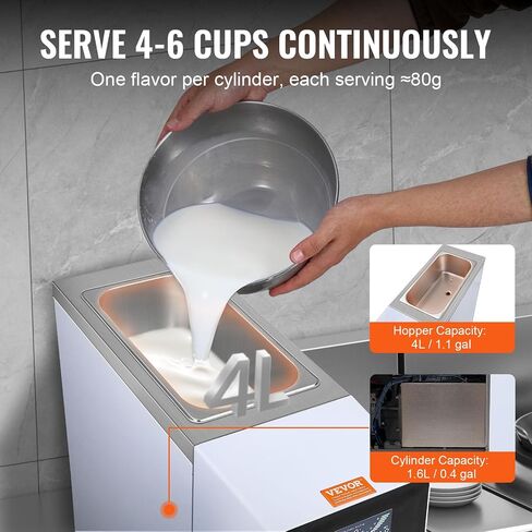 VEVOR Upright Automatic Ice Cream Maker with Built-in Compressor, 2 Quart No Pre-freezing Fruit Yogurt Machine, Stainless Steel Electric Sorbet Maker, 4 Modes Gelato Maker with Digital Display & Timer in Saudi Arabia