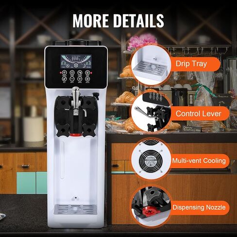 VEVOR Upright Automatic Ice Cream Maker with Built-in Compressor, 2 Quart No Pre-freezing Fruit Yogurt Machine, Stainless Steel Electric Sorbet Maker, 4 Modes Gelato Maker with Digital Display & Timer in Saudi Arabia