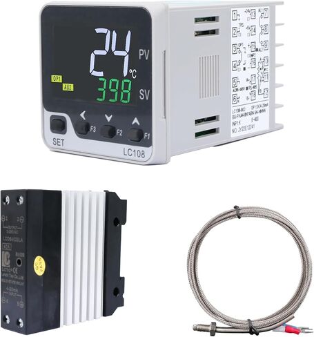 LCLCTC RS-485 RTU مدخلات TC/RTD؛ الإخراج: 4-20 مللي أمبير؛ جهاز تحكم ذكي في درجة الحرارة PID LCD مع مزدوج حراري (تيار متردد 100 ~ 240 فولت) مع مستشعر مزدوج حراري من النوع +K، الحجم: 48*48... in Kuwait