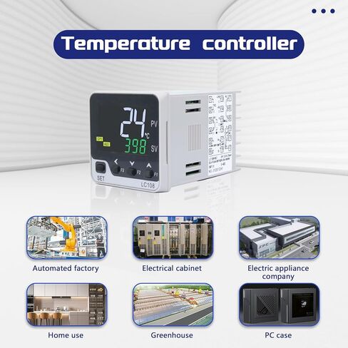 LCLCTC RS-485 RTU مدخلات TC/RTD؛ الإخراج: 4-20 مللي أمبير؛ جهاز تحكم ذكي في درجة الحرارة PID LCD مع مزدوج حراري (تيار متردد 100 ~ 240 فولت) مع مستشعر مزدوج حراري من النوع +K، الحجم: 48*48... in Kuwait