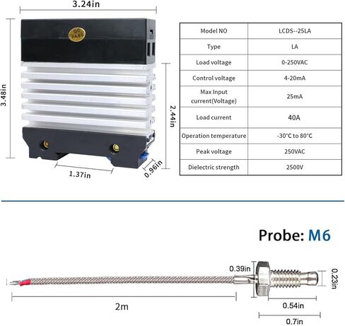 LCLCTC RS-485 RTU مدخلات TC/RTD؛ الإخراج: 4-20 مللي أمبير؛ جهاز تحكم ذكي في درجة الحرارة PID LCD مع مزدوج حراري (تيار متردد 100 ~ 240 فولت) مع مستشعر مزدوج حراري من النوع +K، الحجم: 48*48... in Kuwait