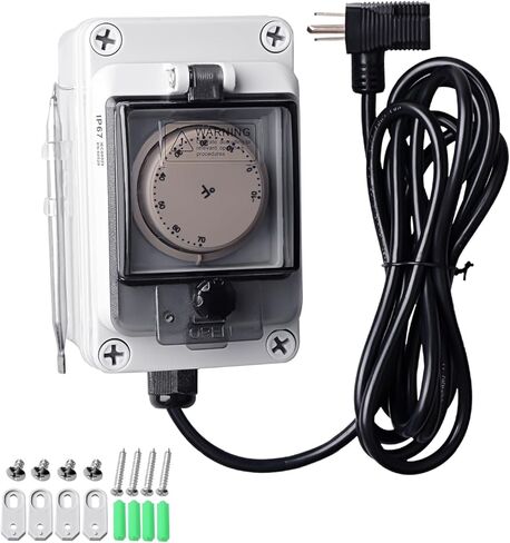 جهاز التحكم في درجة الحرارة Exqutoo IP67 لإزالة الصقيع، صندوق التحكم التلقائي في آلة إزالة الصقيع 16 أمبير 120 فولت، قابس على شكل حقيبة الظهر مع سلك طاقة 10 أقدام، نطاق درجة حرارة قابل للتعديل من -10 درجة فهرنهايت إلى 70 درجة فهرنهايت in Kuwait