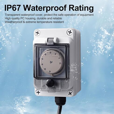 جهاز التحكم في درجة الحرارة Exqutoo IP67 لإزالة الصقيع، صندوق التحكم التلقائي في آلة إزالة الصقيع 16 أمبير 120 فولت، قابس على شكل حقيبة الظهر مع سلك طاقة 10 أقدام، نطاق درجة حرارة قابل للتعديل من -10 درجة فهرنهايت إلى 70 درجة فهرنهايت in Kuwait