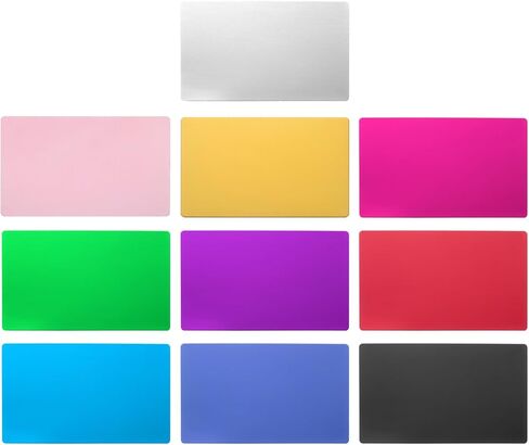 MECCANIXITY Metal Business Cards Laser Engraving Cards DIY Engraving Blank Cards Anodized Aluminium for House Office Customer DIY Gift Plate Cards 86x54x1mm,Pack of 10(Multicolored) in Saudi Arabia