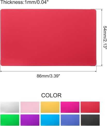 MECCANIXITY Metal Business Cards Laser Engraving Cards DIY Engraving Blank Cards Anodized Aluminium for House Office Customer DIY Gift Plate Cards 86x54x1mm,Pack of 10(Multicolored) in Saudi Arabia