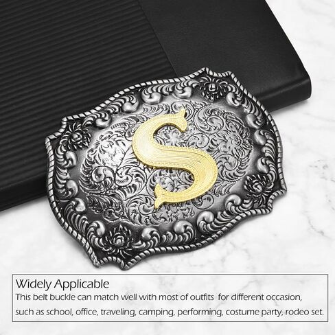 BBOTEN الحروف الأولية الغربية حزام مشبك ABCDEFG إلى Z كاوبوي الحروف الأبجدية حزام أبازيم للرجال والنساء in Kuwait