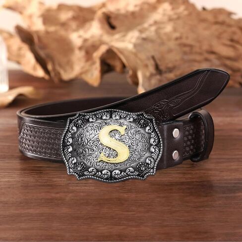 BBOTEN الحروف الأولية الغربية حزام مشبك ABCDEFG إلى Z كاوبوي الحروف الأبجدية حزام أبازيم للرجال والنساء in Kuwait