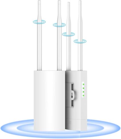 موسع نطاق WiFi خارجي، UeeVii 2.4G/5.8G نقطة وصول جيجابت لاسلكية مع هوائي 2 * 5dbi، مضخم الطاقة، محول PoE 48V، مقاوم للطقس IP66، مثالي للفناء الخلفي، المرآب، الحظيرة، المرآب، حزمة واحدة in Kuwait